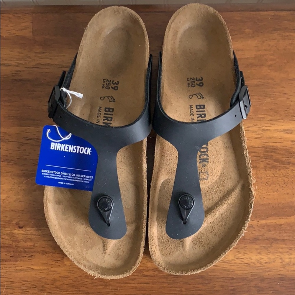 NWT Birkenstock Gizeh Sandals Black size 8